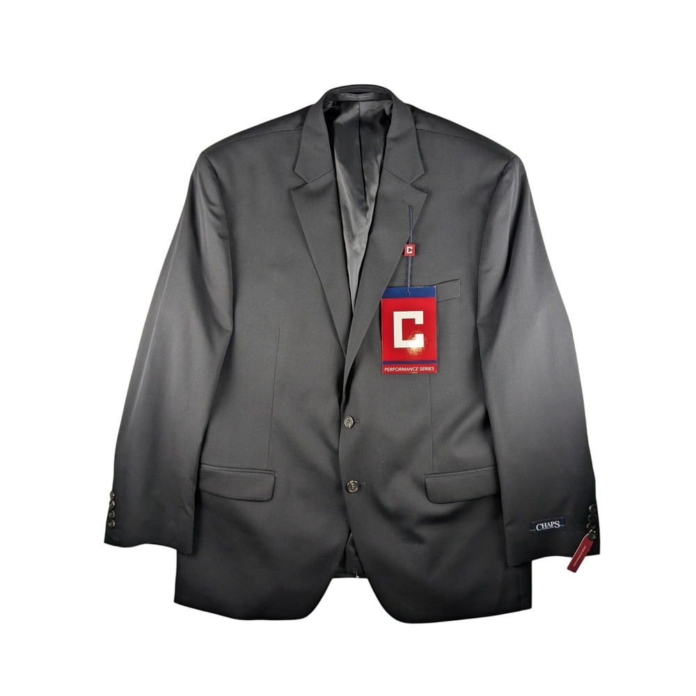 NWT $220 Chaps Performance Series Black Blazer Mens 46R Regular Sports‎ Coat